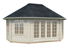 Palmako Pavillon HANNA 20,3 m² - 571x421 cm, 44 mm, ISO, inkl. Fußboden 19 mm, naturbelassen
