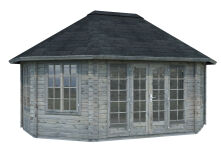 Palmako Pavillon HANNA 20,3 m² - 571x421 cm, 44 mm, ISO, inkl. Fußboden 19 mm, naturbelassen
