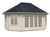 Palmako Pavillon HANNA 20,3 m² - 571x421 cm, 44 mm, ISO, inkl. Fußboden 19 mm, naturbelassen