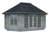 Palmako Pavillon HANNA 20,3 m² - 571x421 cm, 44 mm, ISO, inkl. Fußboden 19 mm, naturbelassen