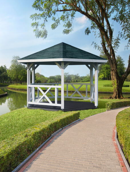 Palmako Pavillon BETTY 9,9 m² - 337x337 cm, 12x12 cm Leimholz-Pfosten, naturbelassen