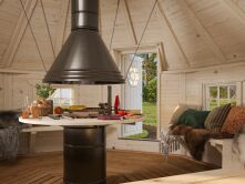 Palmako Grillkota EVA 11,4 m²  Ø 379 cm, ISO, 44 mm, inkl. Fußboden, naturbelassen