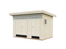 Palmako Gerätehaus KALLE 6,6 m²  344x221 cm, 18+70 mm, inkl. Fußboden, naturbelassen