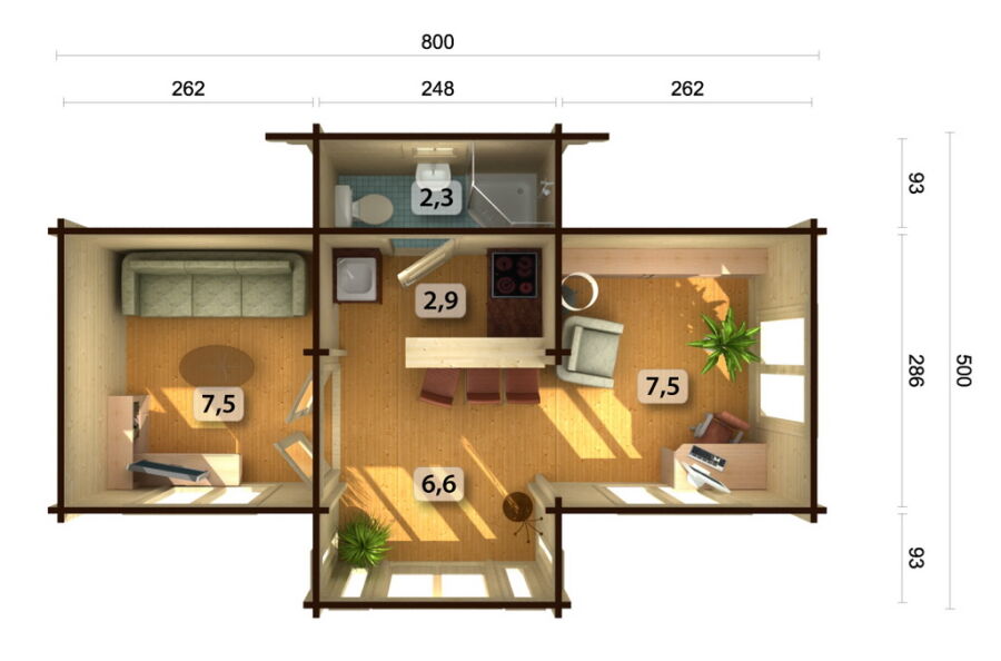 Ferienhaus ANNA 26,8 m2