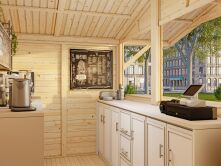 Palmako Marktstand/Verkaufsstand Stella 5,0 m²  273x190 cm, 16+32 mm, naturbelassen