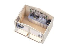 Palmako Marktstand/Verkaufsstand Stella 5,0 m²  273x190 cm, 16+32 mm, naturbelassen
