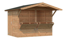 Palmako Marktstand/Verkaufsstand Stella 5,0 m²  273x190 cm, 16+32 mm, naturbelassen