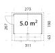 Palmako Marktstand/Verkaufsstand Stella 5,0 m²  273x190 cm, 16+32 mm, naturbelassen