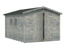 Palmako Gerätehaus DAN 9,9 m²  273x370 cm, 16 mm, inkl. Fußboden, naturbelassen