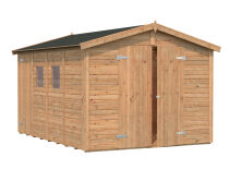 Palmako Gerätehaus DAN 9,9 m²  273x370 cm, 16 mm, inkl. Fußboden, naturbelassen