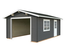 Palmako Garage ROGER 19,0 m² 44 mm 360x550 cm - ohne Tor, naturbelassen