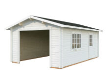 Palmako Garage ROGER 19,0 m² 44 mm 360x550 cm - ohne Tor, naturbelassen