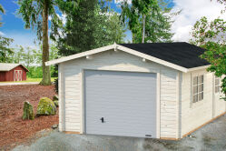 Palmako Garage ROGER 19,0 m² 44 mm 360x550 cm - mit Sektionaltor, naturbelassen