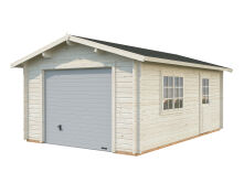 Palmako Garage ROGER 19,0 m² 44 mm 360x550 cm - mit Sektionaltor, naturbelassen