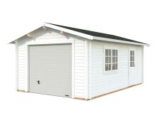 Palmako Garage ROGER 19,0 m² 44 mm 360x550 cm - mit Sektionaltor, naturbelassen