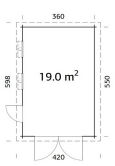 Garage RASMUS 19,0 m2 mit Holztor
