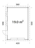 Garage RASMUS 19,0 m2 mit Sektionaltor