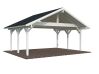 Palmako Doppelcarport ROBERT 20,6 m²  555x372 cm, 12x12 Pfosten, naturbelassen