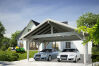 Palmako Doppelcarport ROBERT 20,6 m²  555x372 cm, 12x12 Pfosten, naturbelassen
