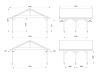 Palmako Doppelcarport ROBERT 20,6 m²  555x372 cm, 12x12 Pfosten, naturbelassen