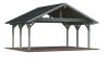 Palmako Doppelcarport ROBERT 20,6 m²  555x372 cm, 12x12 Pfosten, naturbelassen