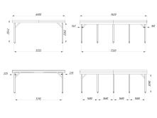 Palmako Carport KARL 40,6 m² - 555x732 cm, Leimholz-Pfosten 12x12 cm, natur