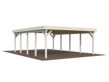 Palmako Carport KARL 40,6 m² - 555x732 cm, Leimholz-Pfosten 12x12 cm, natur