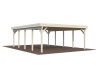 Palmako Carport KARL 40,6 m² - 555x732 cm, Leimholz-Pfosten 12x12 cm, natur