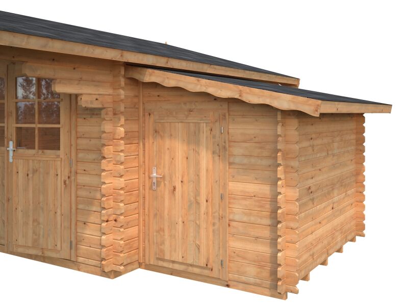 Palmako Anbauschuppen 150x215 cm, 28 mm, naturbelassen