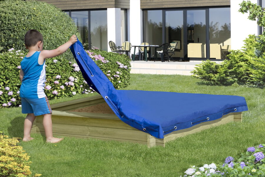 Abdeckplane für Sandkasten, blau, 150x150cm