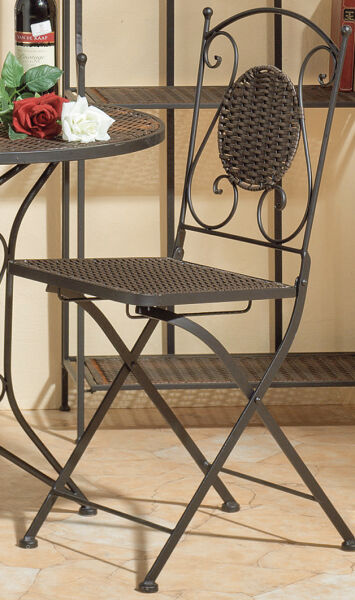 4043936039948 - Garten Stuhl VINCENTE 37x34x90cm Vincente schwarz braun 023358C