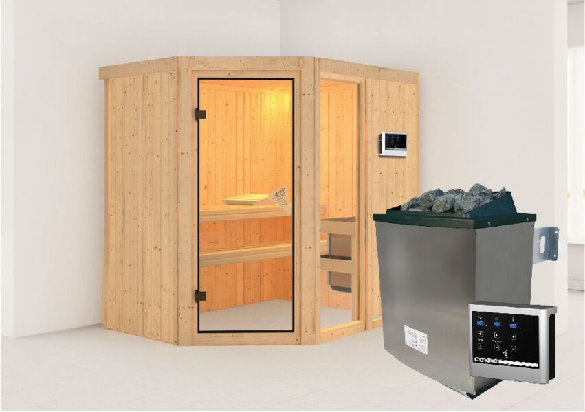 4010090596754 - Sauna FIONA 1   kein Kranz   Ofen 9 KW externe Strg easy