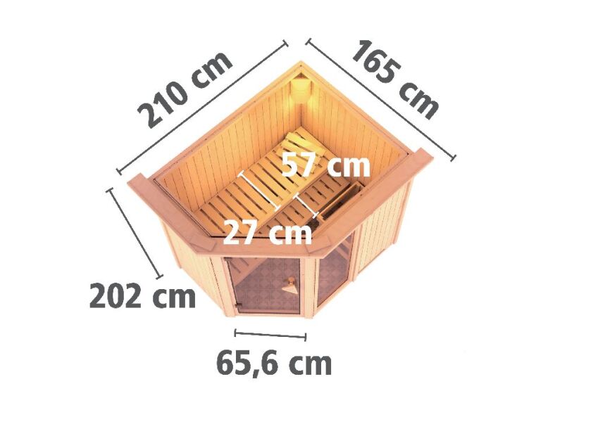 Sauna FIONA 1 / mit Kranz / ohne Ofen