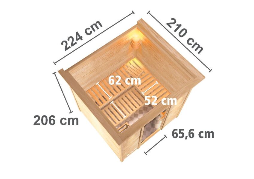 Sauna MOJAVE / mit Kranz / ohne Ofen
