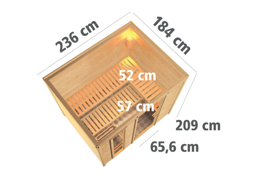 Sauna SONARA / kein Kranz / Ofen 9 kW integr. Strg