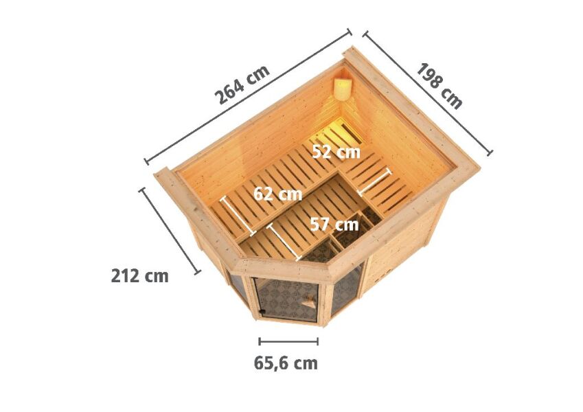 Sauna SINAI 3 / mit Kranz / ohne Ofen