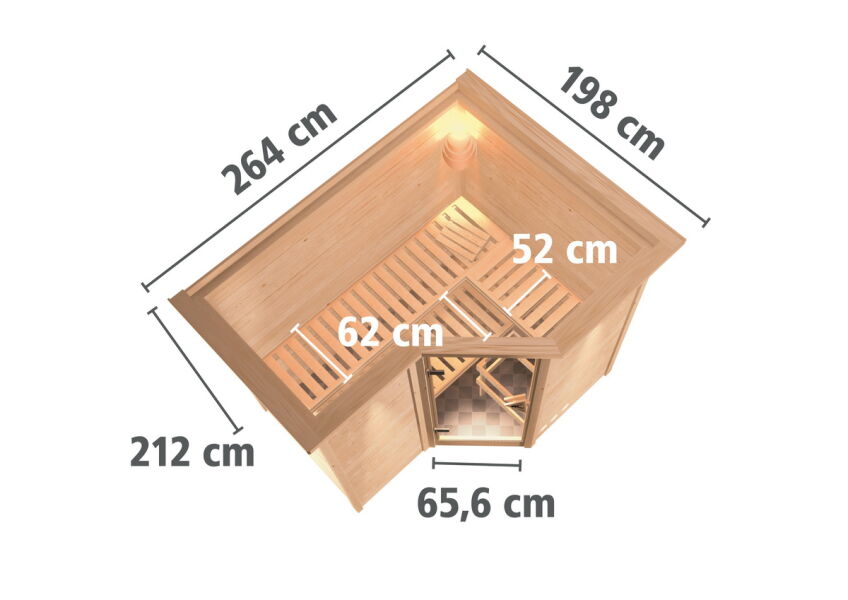 Sauna SAHIB 2 / mit Kranz / ohne Ofen