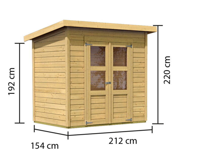 Karibu Gartenhaus MERSEBURG 3 naturbelassen 14mm Wändstärke