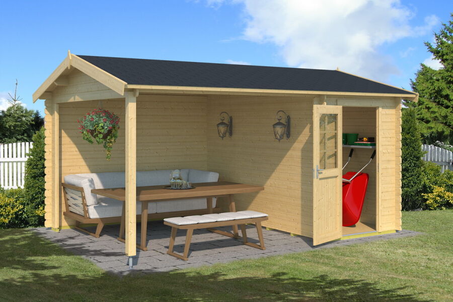 Gartenhaus WIBO 425x300 cm, 28mm Blockbohle, inkl. Boden