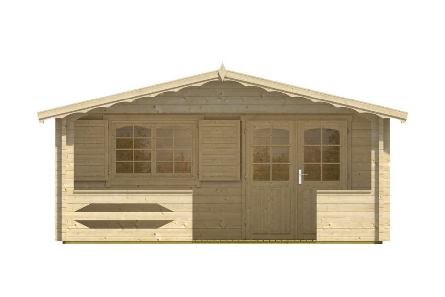 Gartenhaus Carola 5x4 m + 2 m Terrasse / 45mm