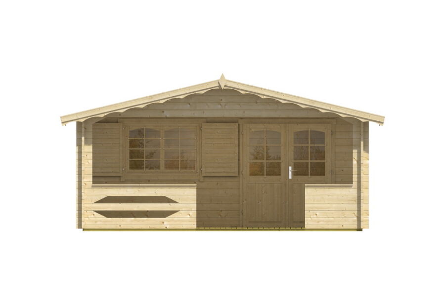 Gartenhaus Carola 5x4 m + 3 m Terrasse / 70mm