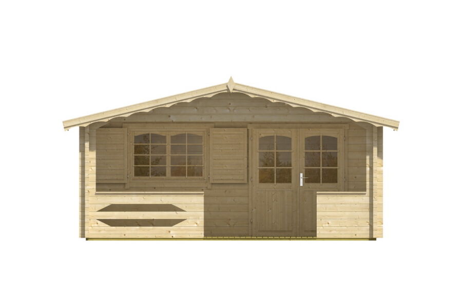 Gartenhaus Carola 5x5 m + 2 m Terrasse / 45mm
