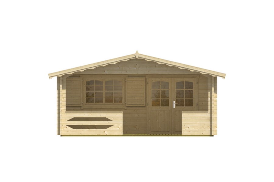 Gartenhaus Carola 5x5 m + 3 m Terrasse / 45mm