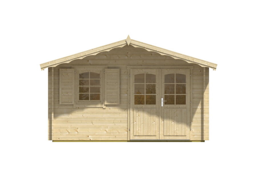 Gartenhaus Clara 4x5 m + 1 m Vordach / 45mm