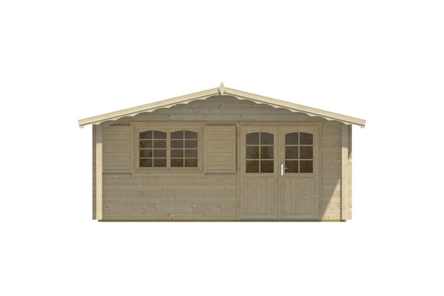 Gartenhaus Clara 5x6 m + 2 m Vordach / 45mm