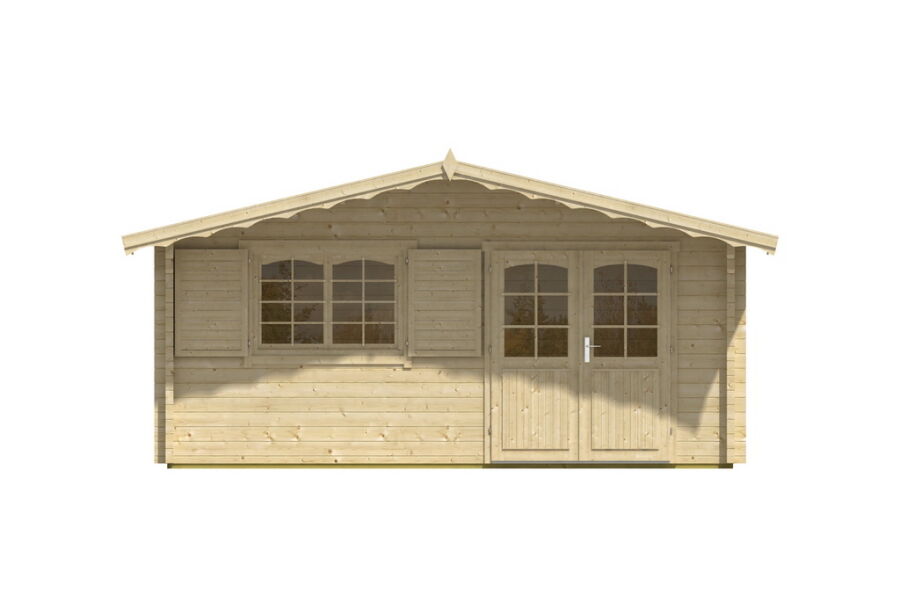 Gartenhaus Clara 6x5 m + 1,5 m Vordach / 70mm