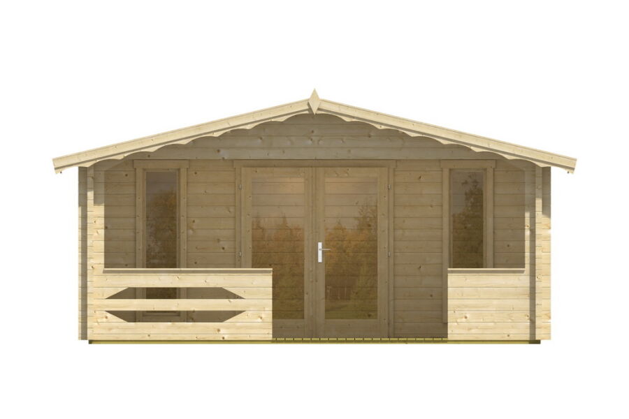 Gartenhaus Cora 4x5 m + 2 m Terrasse / 45mm