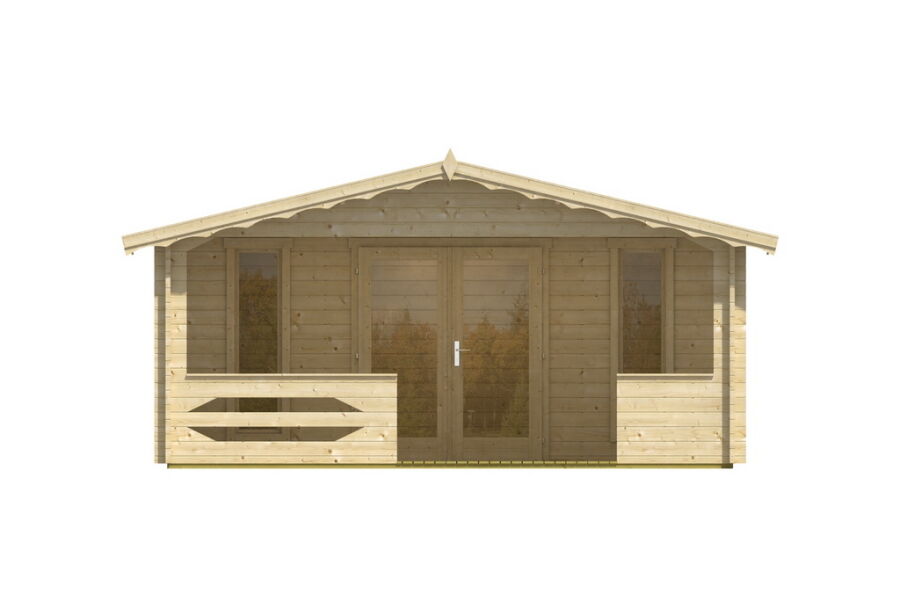 Gartenhaus Cora 5x4 m + 3 m Terrasse / 70mm