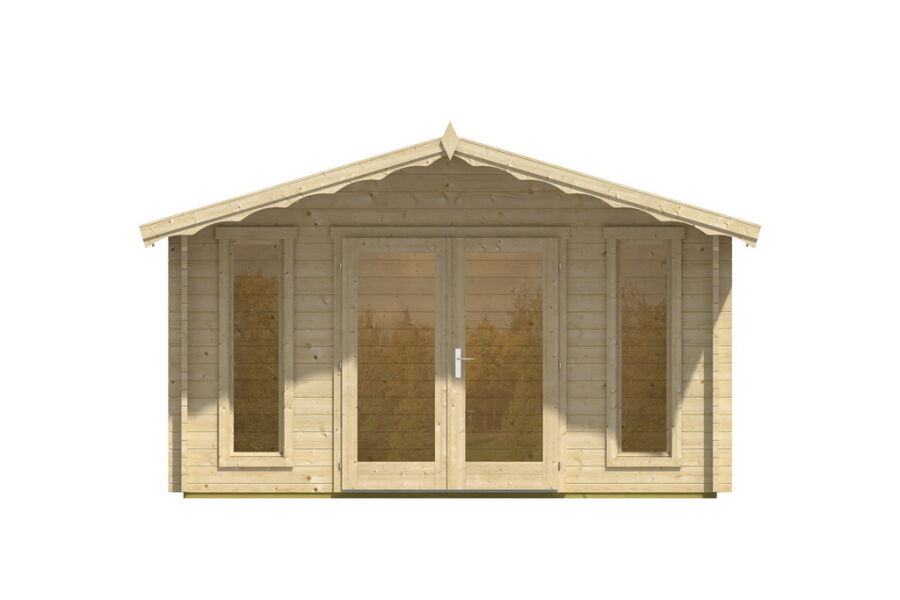 Gartenhaus Corinna 5x4 m + 1 m Vordach / 45mm