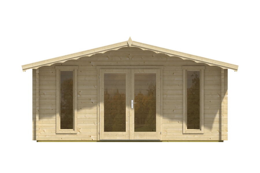 Gartenhaus Corinna 5x5 m + 1 m Vordach / 45mm